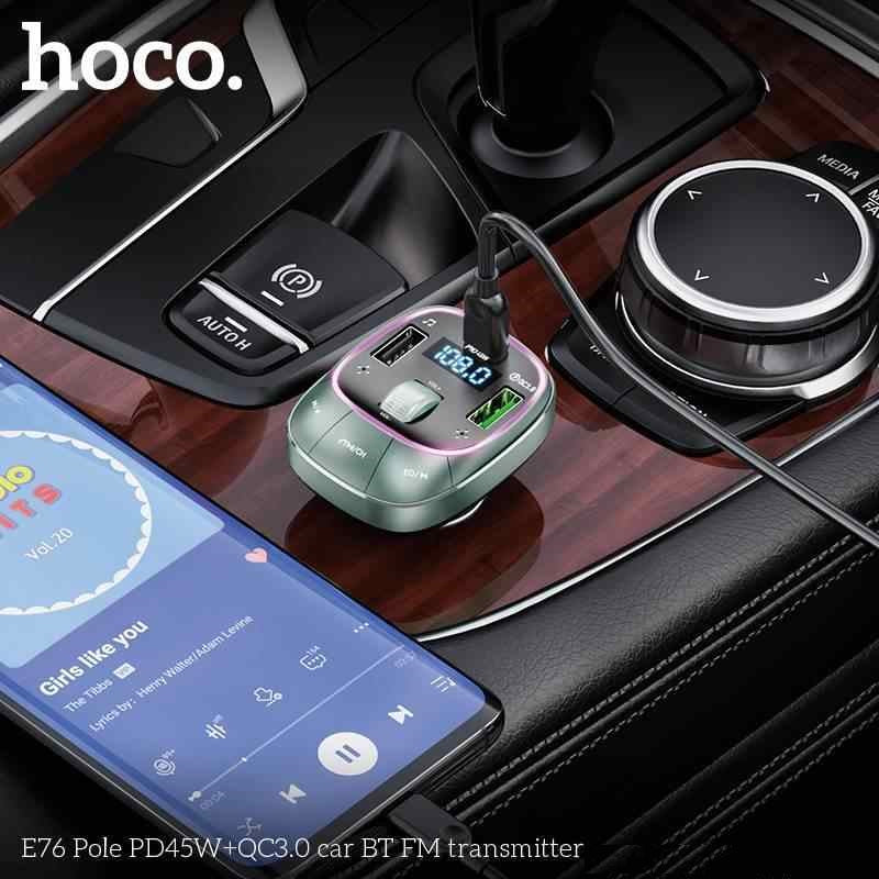 Hoco E76 Car Bluetooth FM Receiver with 48W Charger Hoco E76 Car Bluetooth FM Receiver with 48W Charger
